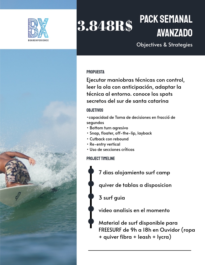pack sur favanzado surf camp